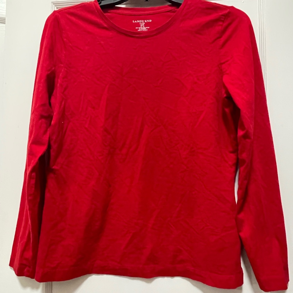Lands' End Vibrant Red Fitted Top